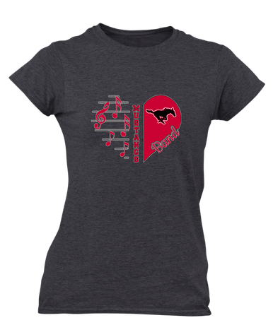 South Western Mustangs Heart Band Women's Premium SS T-Shirt