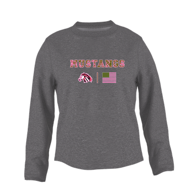 Creekview Mustangs Pink Camo Flag Women's Sweatshirt