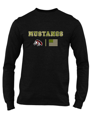 Creekview Mustangs Camo Flag Men's Premium LS T-Shirt