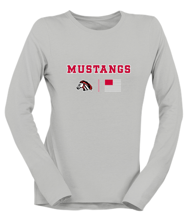 Creekview Mustangs Team Colors Flag Women's Premium LS T-Shirt