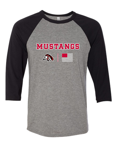 Creekview Mustangs Team Colors Flag Women's Baseball T-Shirt