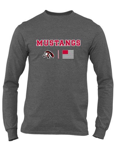 Creekview Mustangs Team Colors Flag Men's LS T-Shirt