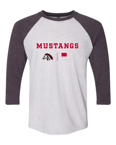 Creekview Mustangs Team Colors Flag Men's Baseball T-Shirt