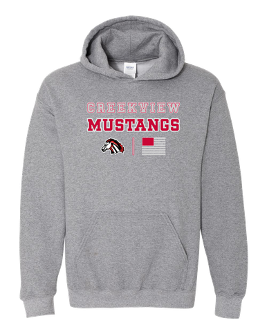 Creekview Mustangs Spirit Flag Men's Hoodie