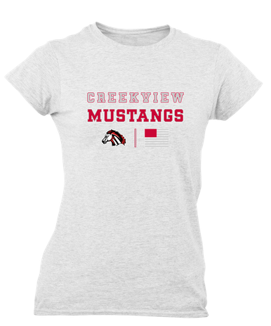 Creekview Mustangs Spirit Flag Women's Premium SS T-Shirt