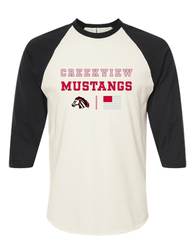 Creekview Mustangs Spirit Flag Women's Baseball T-Shirt