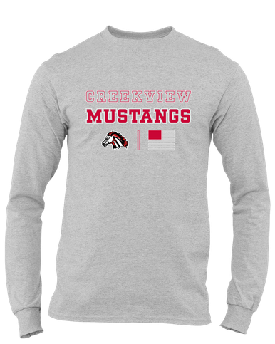 Creekview Mustangs Spirit Flag Men's LS T-Shirt