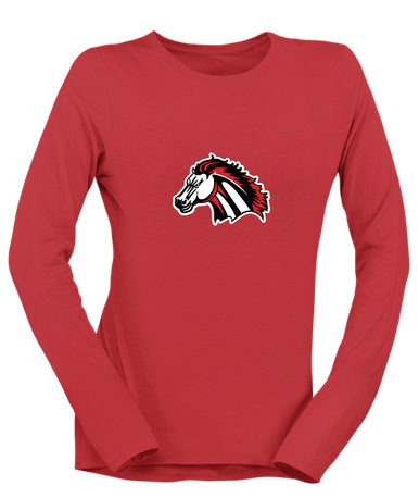 Creekview Mustangs Mascot #1 Women's LS T-Shirt