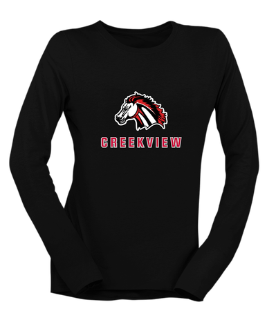Creekview Mustangs Mascot #2 Women's Premium LS T-Shirt