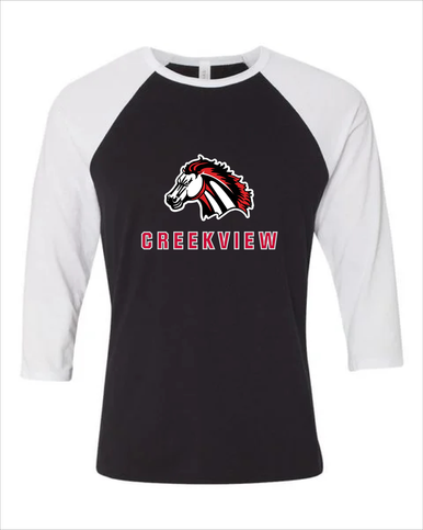 Creekview Mustangs Mascot #2 Women's Baseball T-Shirt