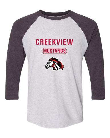 Creekview Mustangs Mascot #3 Women's Baseball T-Shirt