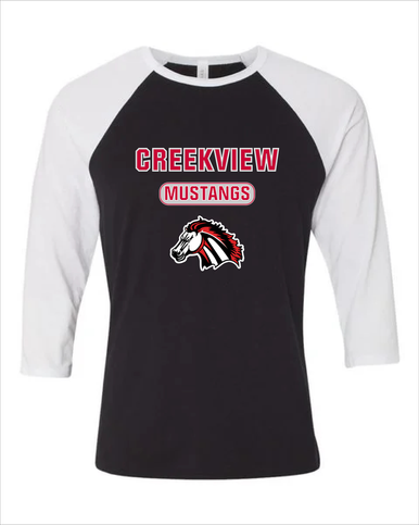 Creekview Mustangs Mascot #3 Men's Baseball T-Shirt