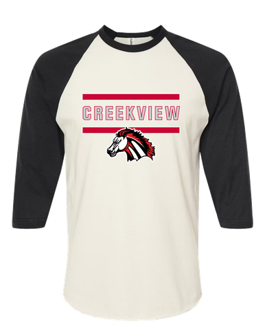 Creekview Mustangs Mascot #4 Women's Baseball T-Shirt