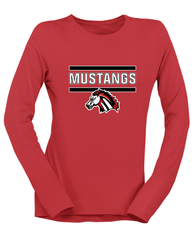 Creekview Mustangs Mascot #5 Women's LS T-Shirt