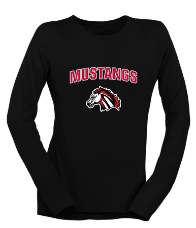 Creekview Mustangs Mascot #6 Women's LS T-Shirt
