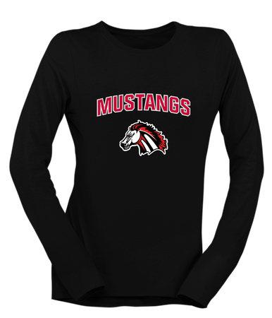 Creekview Mustangs Mascot #6 Women's Premium LS T-Shirt