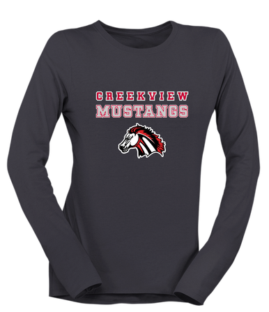 Creekview Mustangs Spirit Women's Premium LS T-Shirt