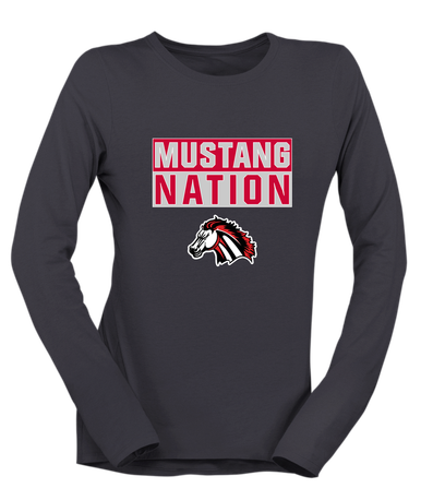 Creekview Mustangs Nation #1 Women's Premium LS T-Shirt