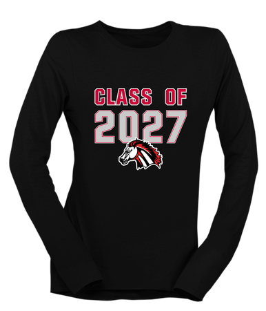 Creekview Mustangs Class of 2027 Women's Premium LS T-Shirt