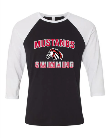 Creekview Mustangs Swimming Women's Baseball T-Shirt