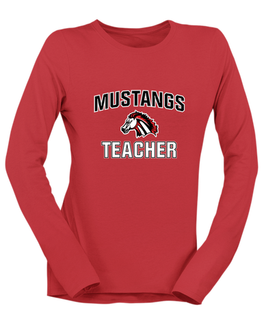 Creekview Mustangs Teacher Women's Premium LS T-Shirt