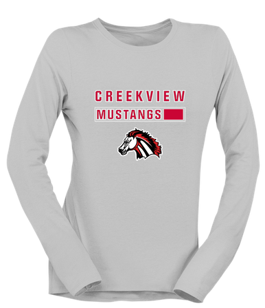 Creekview Mustangs Mascot #7 Women's LS T-Shirt