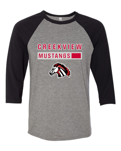 Creekview Mustangs Mascot #7 Women's Baseball T-Shirt