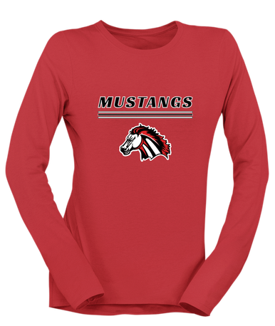 Creekview Mustangs Mascot #8 Women's LS T-Shirt
