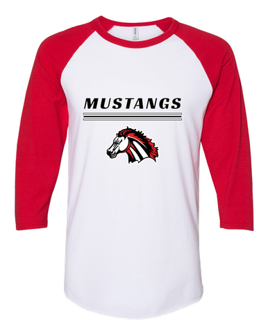 Creekview Mustangs Mascot #8 Women's Baseball T-Shirt