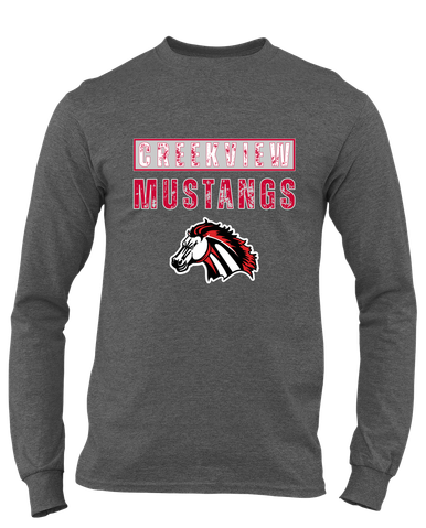 Creekview Mustangs Mascot #9 Men's LS T-Shirt