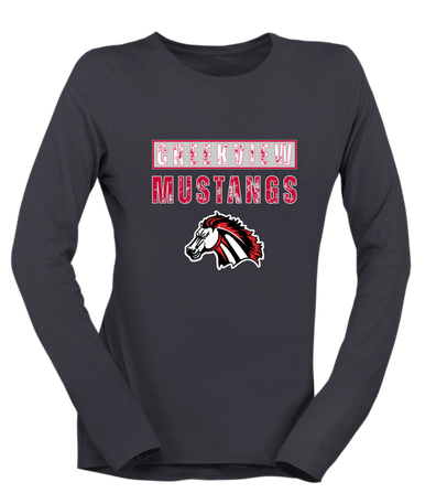 Creekview Mustangs Mascot #9 Women's Premium LS T-Shirt