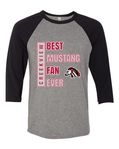 Creekview Mustangs Best Mustang Fan Women's Baseball T-Shirt