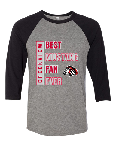 Creekview Mustangs Best Mustang Fan Men's Baseball T-Shirt