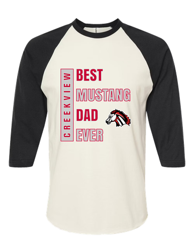 Creekview Mustangs Best Mustang Dad Men's Baseball T-Shirt