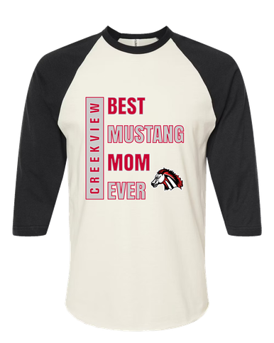 Creekview Mustangs Best Mustang Mom Women's Baseball T-Shirt