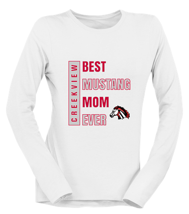 Creekview Mustangs Best Mustang Mom Women's LS T-Shirt