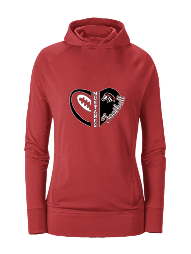 Creekview Mustangs Heart Football Women's Hoodie