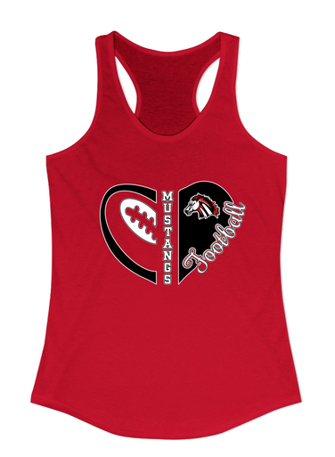 Creekview Mustangs Heart Football Women's Tank Top