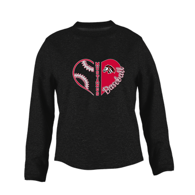 Creekview Mustangs Heart Baseball Women's Sweatshirt