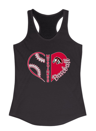 Creekview Mustangs Heart Baseball Women's Tank Top