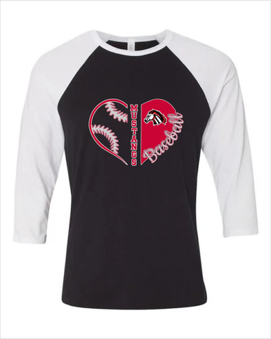 Creekview Mustangs Heart Baseball Women's Baseball T-Shirt