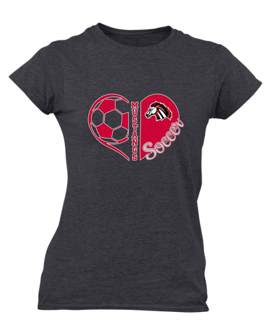 Creekview Mustangs Heart Soccer Women's SS T-Shirt