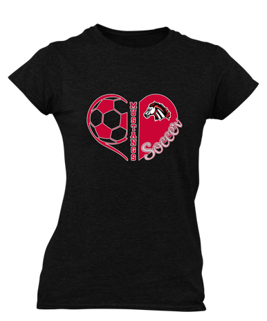 Creekview Mustangs Heart Soccer Women's Premium SS T-Shirt