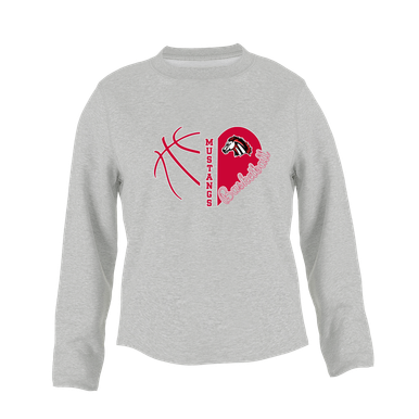 Creekview Mustangs Heart Basketball Women's Sweatshirt