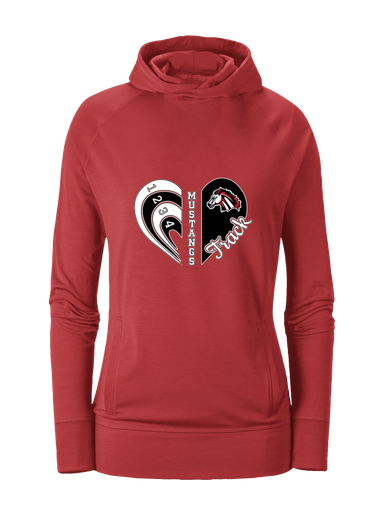 Creekview Mustangs Heart Track Women's Hoodie