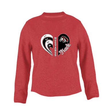 Creekview Mustangs Heart Track Women's Sweatshirt