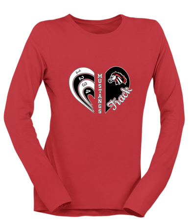 Creekview Mustangs Heart Track Women's Premium LS T-Shirt