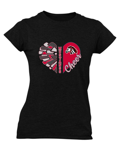 Creekview Mustangs Heart Cheer Women's SS T-Shirt