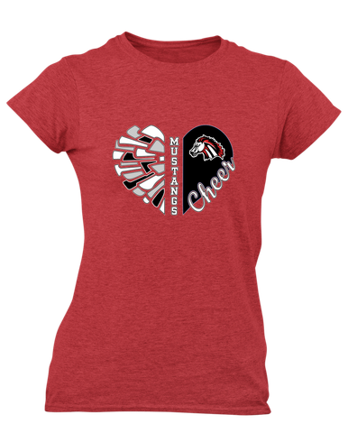 Creekview Mustangs Heart Cheer Women's Premium SS T-Shirt