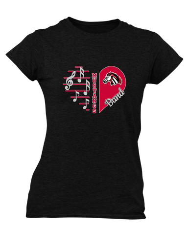 Creekview Mustangs Heart Band Women's Premium SS T-Shirt